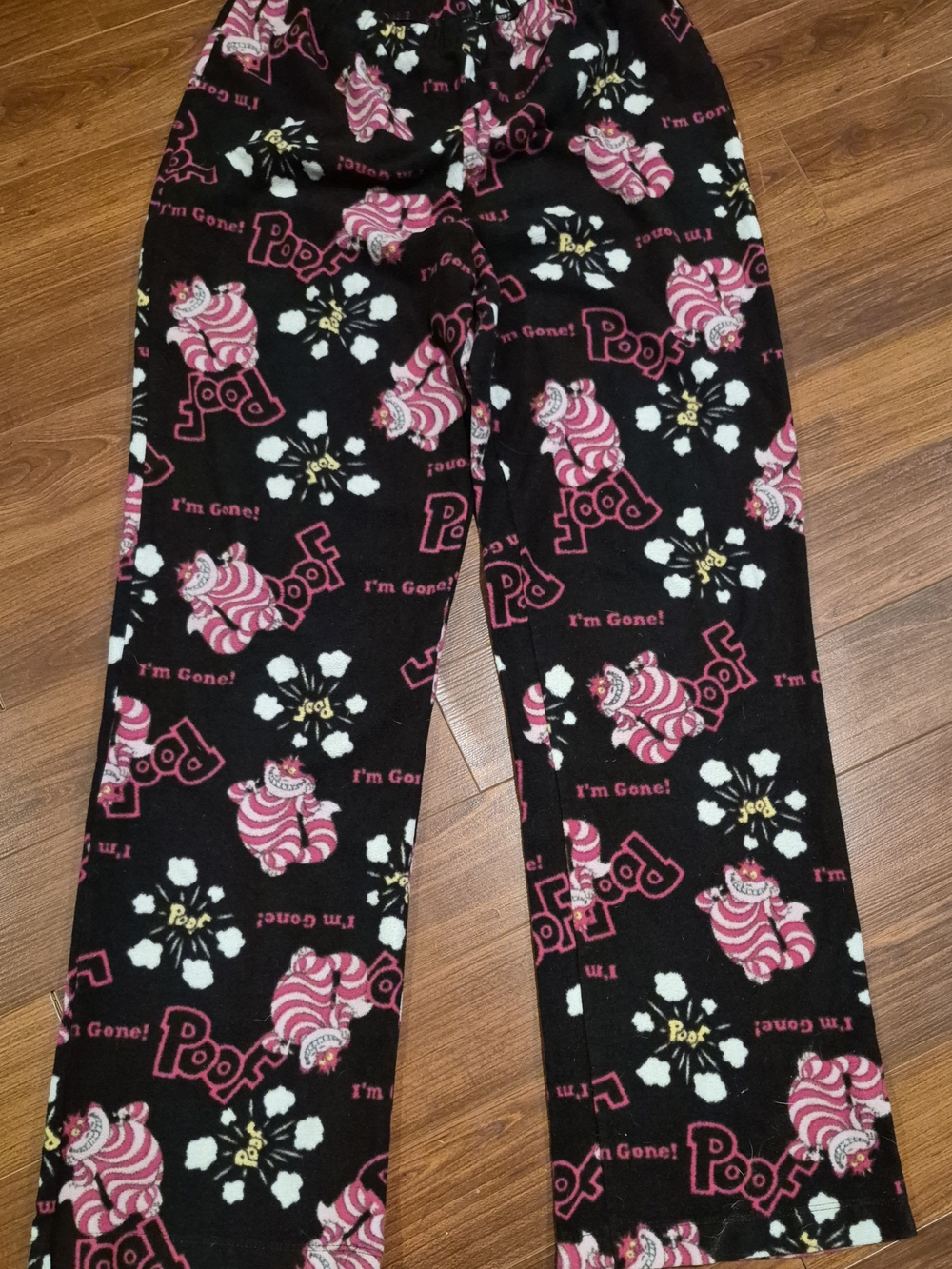 Disney Black and Pink Cheshire Cat Fleece Pants